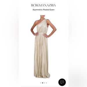 BCBGMAXAZRIA's asymmetric pleated gown
